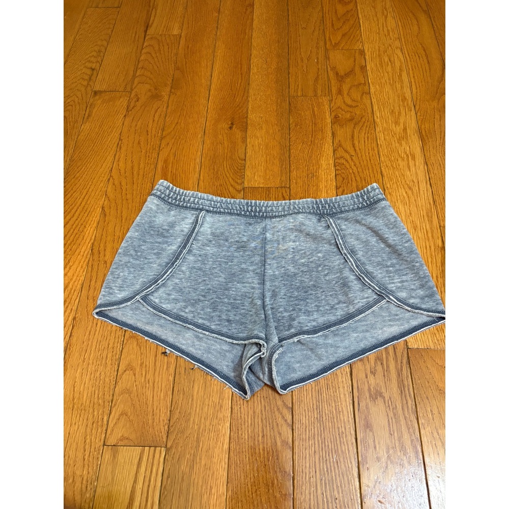 Xhilaration Women Blue Acid Wash French Terry Sleep Shorts Size M Dolphin Hem
